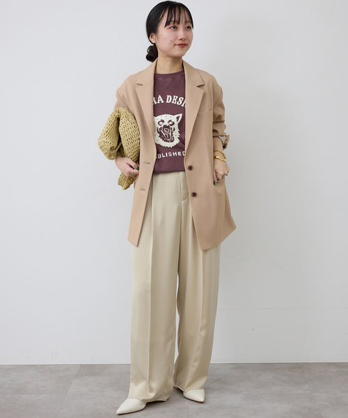 SLOBE IENA（スローブイエナ）の「サテンタックパンツ（その他パンツ・レディース・ベージュ/ネイビー/ピンク系その他・36/38）」の10枚目の写真