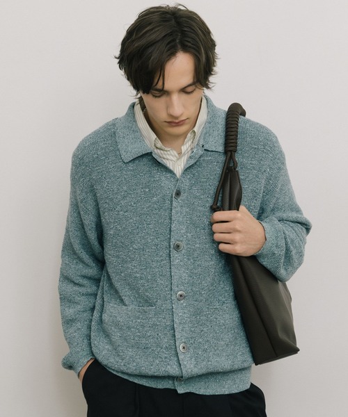 LURAKU（ルラク）の「【LURAKU】sheer knit polo cardigan / シアーニットポロカーディガン（カーディガン/ボレロ・メンズ・グリーン系その他/ブラウン/ブラック・MEDIUM/SMALL/LARGE）」の10枚目の写真