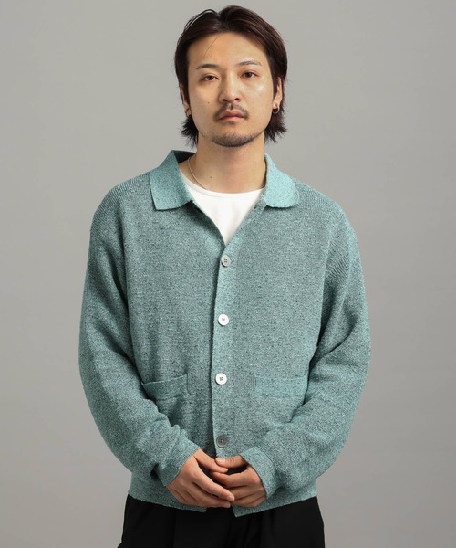 LURAKU（ルラク）の「【LURAKU】sheer knit polo cardigan / シアーニットポロカーディガン（カーディガン/ボレロ・メンズ・グリーン系その他/ブラウン/ブラック・MEDIUM/SMALL/LARGE）」の12枚目の写真