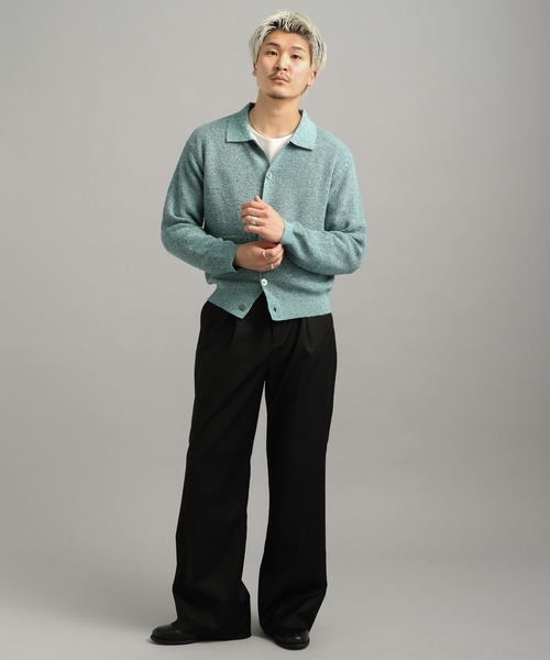 LURAKU（ルラク）の「【LURAKU】sheer knit polo cardigan / シアーニットポロカーディガン（カーディガン/ボレロ・メンズ・グリーン系その他/ブラウン/ブラック・MEDIUM/SMALL/LARGE）」の13枚目の写真