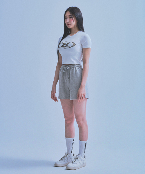 BORN TO WIN（ボーントゥウィン）の「W CHROME B SHORTS [MELANGE GREY]（その他パンツ・レディース・その他・1/2）」の4枚目の写真