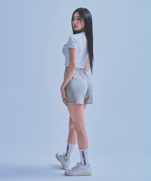 BORN TO WIN（ボーントゥウィン）の「W CHROME B SHORTS [MELANGE GREY]（その他パンツ・レディース・その他・1/2）」の8枚目の写真