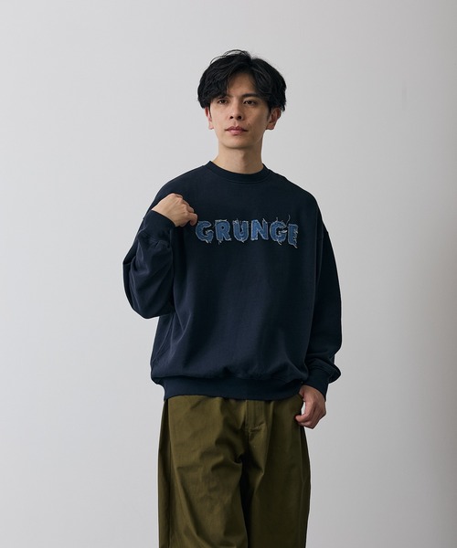 improves（インプローブス）の「CVC半起毛スウェット ロゴ刺しゅう 長袖 トレーナー（スウェット・メンズ・ネイビー/グレー/ブラック・LARGE/MEDIUM）」の3枚目の写真