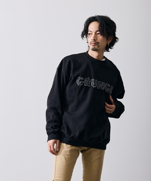 improves(インプローブス)の「CVC半起毛スウェット ロゴ刺しゅう 長袖 トレーナー(スウェット・メンズ・ネイビー/グレー/ブラック・LARGE/MEDIUM)」の6枚目の写真