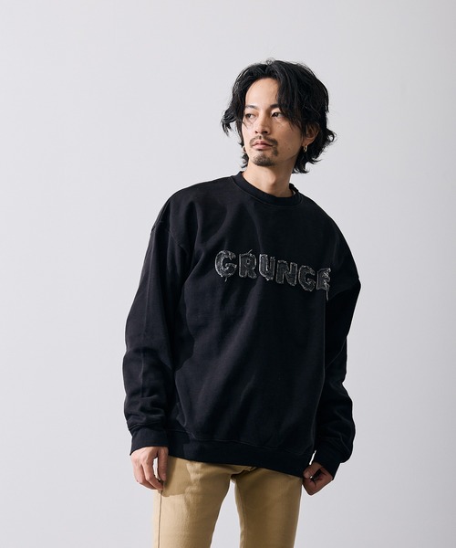 improves(インプローブス)の「CVC半起毛スウェット ロゴ刺しゅう 長袖 トレーナー(スウェット・メンズ・ネイビー/グレー/ブラック・LARGE/MEDIUM)」の7枚目の写真