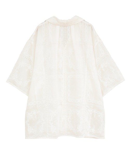 CLANE(クラネ)の「【CLANE】EMBROIDERY LACE BOX SHIRTS(シャツ/ブラウス・レディース・ブラック/ホワイト/マルチ・1)」の4枚目の写真
