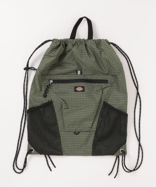 Dickies（ディッキーズ）の「【Dickies】DK ATHLETIC KNAPSACK GRID / ディッキーズ グリッドストップ ナップサック（バックパック/リュック・メンズ・カーキ/ブラック/グレー/ホワイト・FREE）」の4枚目の写真