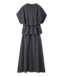 SNIDEL | ベルト付きケープ風ニットアップ(ワンピース)