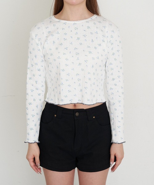 RAY CASSIN（レイカズン）の「花柄レイヤードキャミセット（カーディガン/ボレロ・レディース・ホワイト/ネイビー/グレー・FREE）」の22枚目の写真