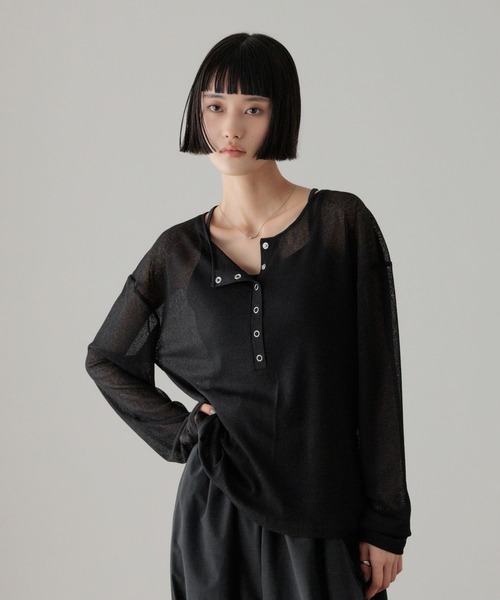 LOWRYS FARM(ローリーズファーム)の「USEFULヘンリープルオーバーLS 638390(Tシャツ/カットソー・レディース・ブラック/ホワイト/ブルー/チャコールグレー/ピンク・SHORT/LONG)」の22枚目の写真