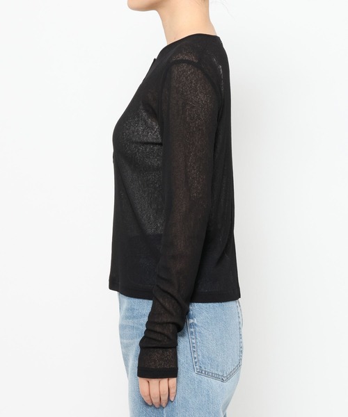 LOWRYS FARM（ローリーズファーム）の「ＵＳＥＦＵＬヘンリープルオーバーＬＳ 638390（Tシャツ/カットソー・レディース・ブラック/ホワイト/ブルー/チャコールグレー/ピンク・SHORT/LONG）」の17枚目の写真