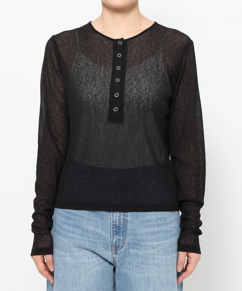 LOWRYS FARM（ローリーズファーム）の「ＵＳＥＦＵＬヘンリープルオーバーＬＳ 638390（Tシャツ/カットソー・レディース・ブラック/ホワイト/ブルー/チャコールグレー/ピンク・SHORT/LONG）」の11枚目の写真