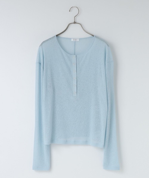 LOWRYS FARM（ローリーズファーム）の「ＵＳＥＦＵＬヘンリープルオーバーＬＳ 638390（Tシャツ/カットソー・レディース・ブラック/ホワイト/ブルー/チャコールグレー/ピンク・SHORT/LONG）」の14枚目の写真