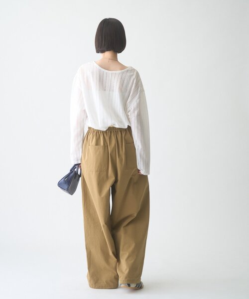 CIAOPANIC TYPY(チャオパニックティピー)の「【2WAY】針抜きシアーホックヘンリートップス(Tシャツ/カットソー・レディース・ブラック/ブラウン/イエロー/レッド/オフホワイト/サックスブルー・ONE SIZE)」の16枚目の写真