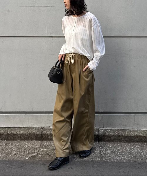 CIAOPANIC TYPY（チャオパニックティピー）の「【2WAY】針抜きシアーホックヘンリートップス（Tシャツ/カットソー・レディース・ブラック/ブラウン/イエロー/レッド/オフホワイト/サックスブルー・ONE SIZE）」の16枚目の写真