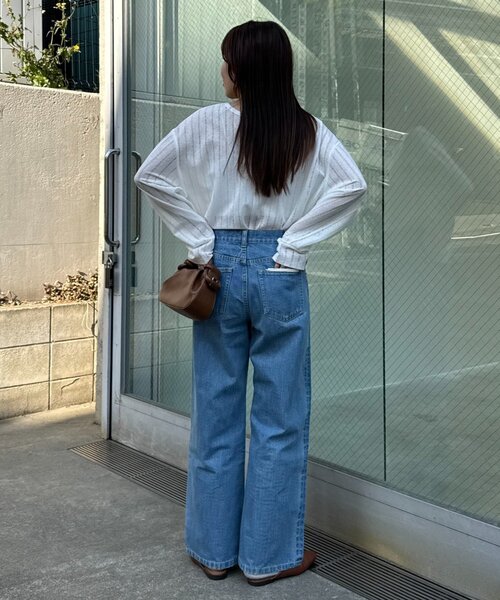 CIAOPANIC TYPY（チャオパニックティピー）の「【2WAY】針抜きシアーホックヘンリートップス（Tシャツ/カットソー・レディース・ブラック/ブラウン/イエロー/レッド/オフホワイト/サックスブルー・ONE SIZE）」の20枚目の写真