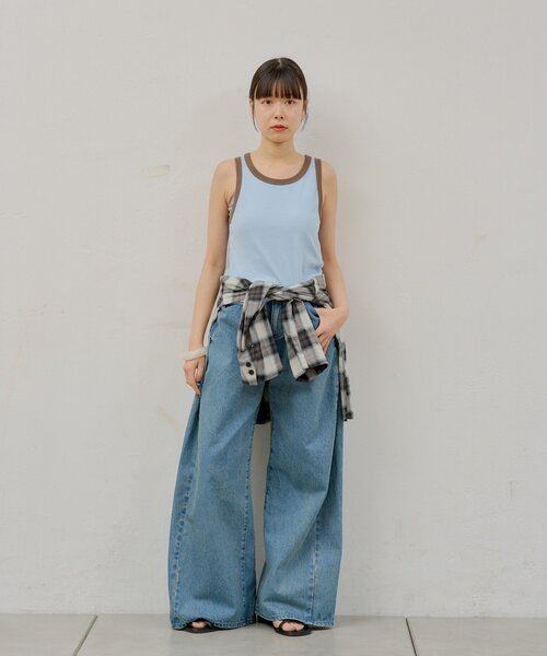 WHIMSIC（ウィムジック）の「【WHIMSIC/2サイズ展開】リンガータンクトップ（タンクトップ・レディース・ブルー/グレー/オフホワイト/ネイビー・2/1）」の13枚目の写真