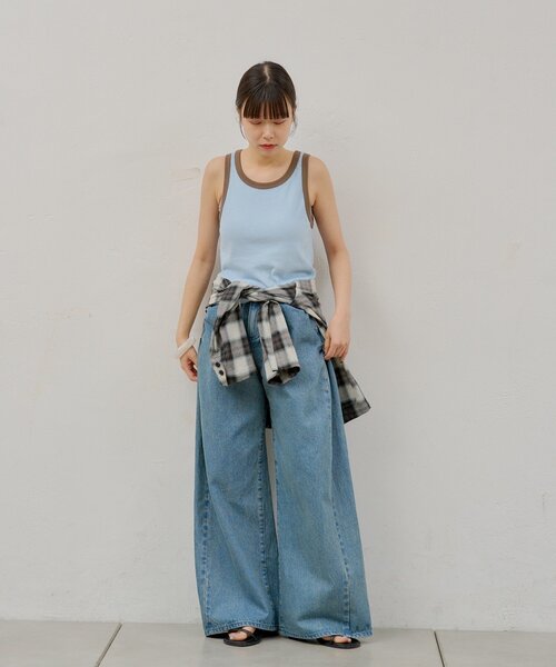 WHIMSIC（ウィムジック）の「【WHIMSIC/2サイズ展開】リンガータンクトップ（タンクトップ・レディース・ブルー/グレー/オフホワイト/ネイビー・2/1）」の15枚目の写真