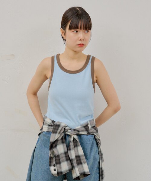 WHIMSIC（ウィムジック）の「【WHIMSIC/2サイズ展開】リンガータンクトップ（タンクトップ・レディース・ブルー/グレー/オフホワイト/ネイビー・2/1）」の19枚目の写真