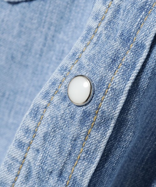 REMI RELIEF（レミレリーフ）の「【別注】REMI RELIEF / Denim Western shirt Classic Fit  Fade Indigo（シャツ/ブラウス・メンズ・ブルー系その他4・SMALL/MEDIUM/LARGE/XX-LARGE/X-LARGE）」の6枚目の写真