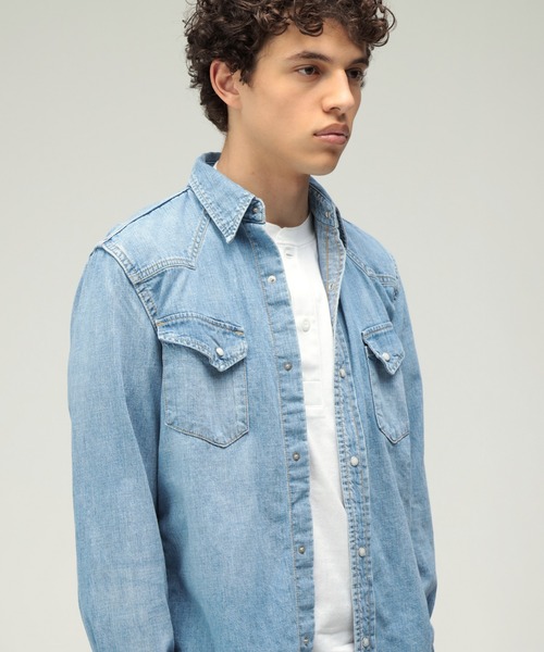 別注】REMI RELIEF / Denim Western shirt Classic Fit Fade Indigo