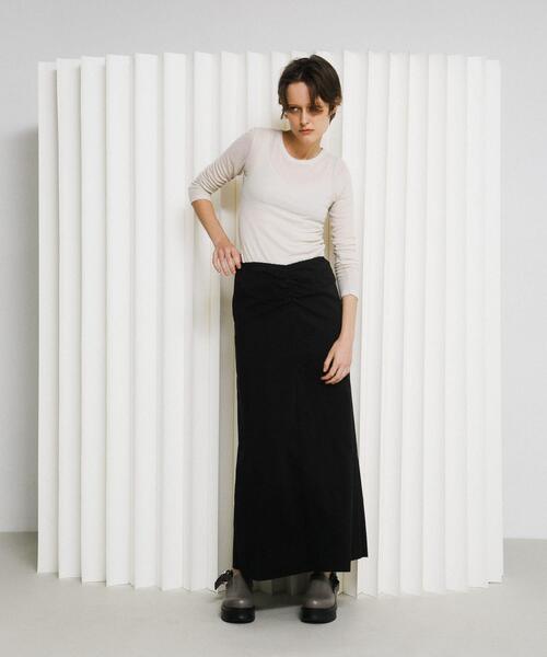 LAATO（ラート）の「layered piping tee（Tシャツ/カットソー・レディース・ブラウン/オフホワイト/グレー・FREE）」の22枚目の写真