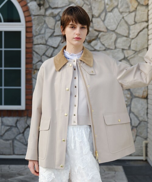 DRESSTERIOR（ドレステリア）の「【ウォッシャブル】スプリング ハンティングジャケット（ブルゾン・レディース・ナチュラル/ネイビー・36/34/38）」の2枚目の写真