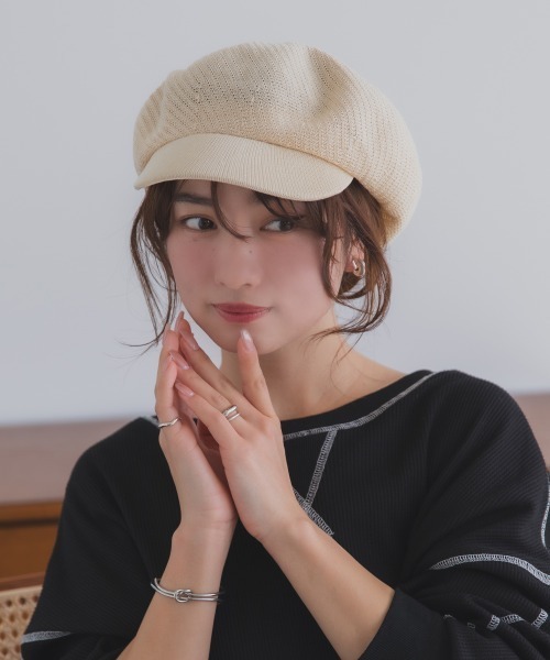 polcadot（ポルカドット）の「麦わらライクキャスケット（キャスケット・レディース・ベージュ/アイボリー/ブラック・FREE）」の2枚目の写真