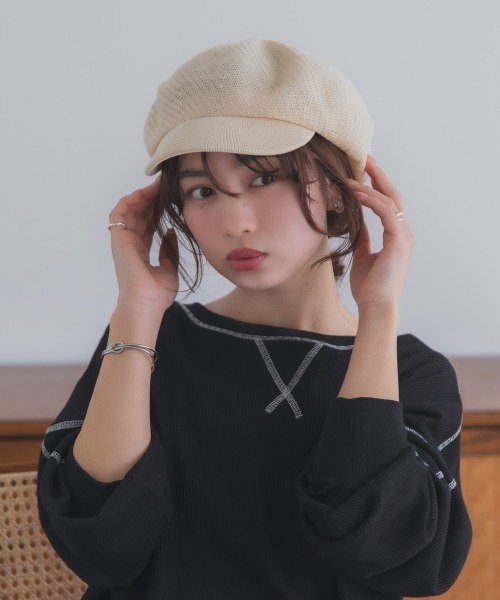 polcadot（ポルカドット）の「麦わらライクキャスケット（キャスケット・レディース・ベージュ/アイボリー/ブラック・FREE）」の13枚目の写真