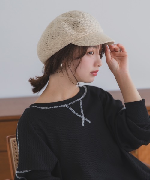 polcadot（ポルカドット）の「麦わらライクキャスケット（キャスケット・レディース・ベージュ/アイボリー/ブラック・FREE）」の15枚目の写真