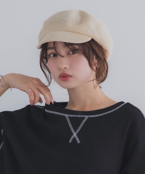 polcadot（ポルカドット）の「麦わらライクキャスケット（キャスケット・レディース・ベージュ/アイボリー/ブラック・FREE）」の14枚目の写真