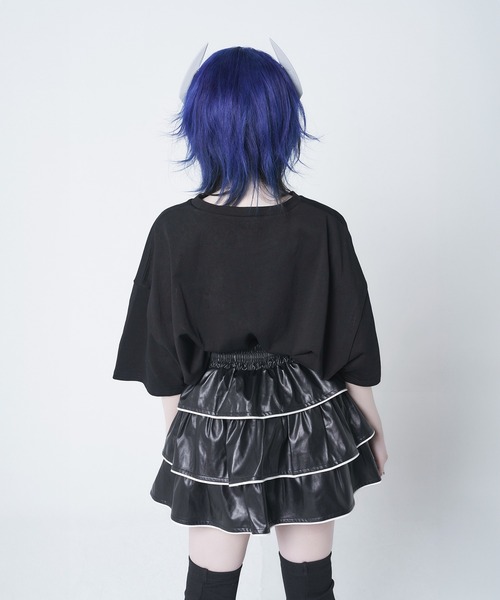 Re:CRYPT(リクリプト)の「レースウィンドウプリントT / オーバーサイズ グラフィックTシャツ(Tシャツ/カットソー・レディース・ブラック・F)」の8枚目の写真