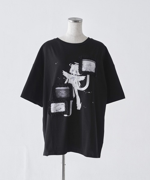 Re:CRYPT(リクリプト)の「レースウィンドウプリントT / オーバーサイズ グラフィックTシャツ(Tシャツ/カットソー・レディース・ブラック・F)」の9枚目の写真