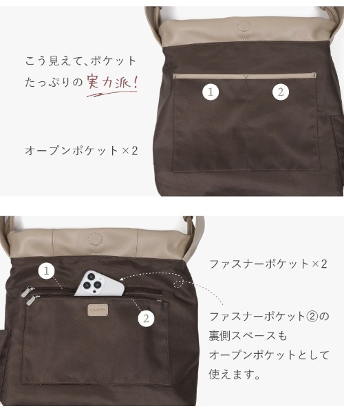 LASIEM(ラシエム)の「トートバッグ レディース 巾着バッグ 通勤バッグ ビジネスバッグ 大容量 肩掛け 本革 レザー ワンハンドル(トートバッグ・レディース・ライトグレー/ブラック/シルバー・FREE)」の17枚目の写真