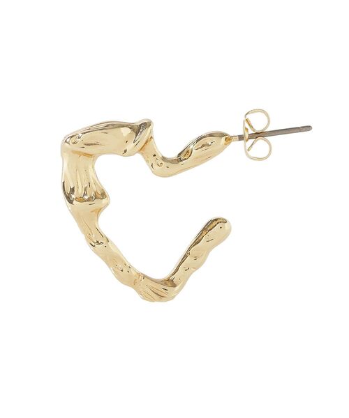 earth music&ecology（アースミュージックアンドエコロジー）の「メタリックハートフープピアス（ピアス（両耳用）・レディース・ゴールド/シルバー・FREE）」の6枚目の写真