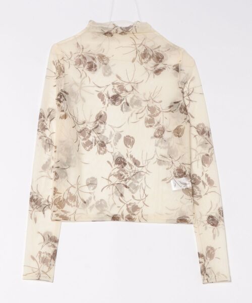 STYLEBLOCK(スタイルブロック)の「フラワープリントパワーネットボトルネックロンT(Tシャツ/カットソー・レディース・ブラウン/ネイビー/ブラック・M)」の1枚目の写真