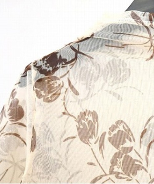 STYLEBLOCK(スタイルブロック)の「フラワープリントパワーネットボトルネックロンT(Tシャツ/カットソー・レディース・ブラウン/ネイビー/ブラック・M)」の6枚目の写真