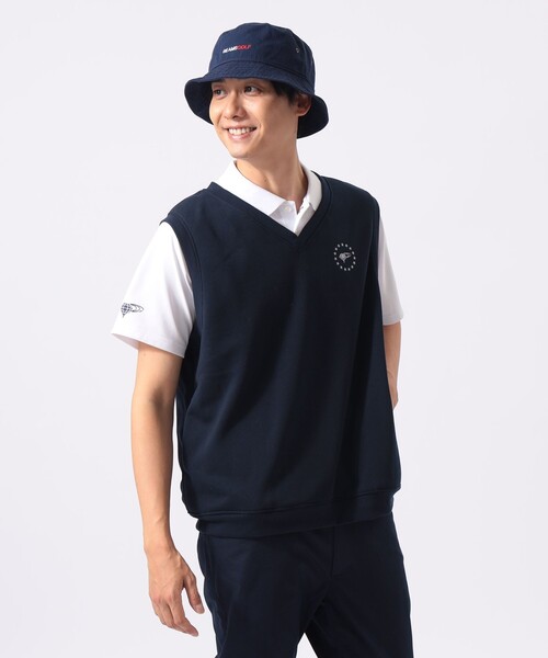 BEAMS GOLF(ビームスゴルフ)の「〈MEN〉ORANGE LABEL / スターロゴ 裏毛ベスト(吸水速乾・UVカット)(ベスト・メンズ・グレー/ネイビー/レッド・XL/L/M/S)」の9枚目の写真