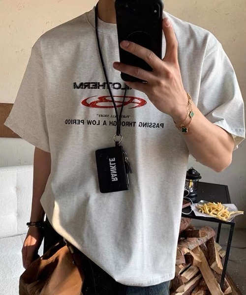 link lot(リンクロット)の「ピグメントヴィンテージライク ロゴTシャツ(Tシャツ/カットソー・メンズ・ブラック/グレー/ホワイト・M/L)」の6枚目の写真