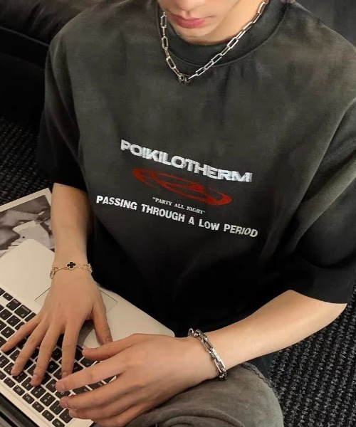 link lot(リンクロット)の「ピグメントヴィンテージライク ロゴTシャツ(Tシャツ/カットソー・メンズ・ブラック/グレー/ホワイト・M/L)」の13枚目の写真