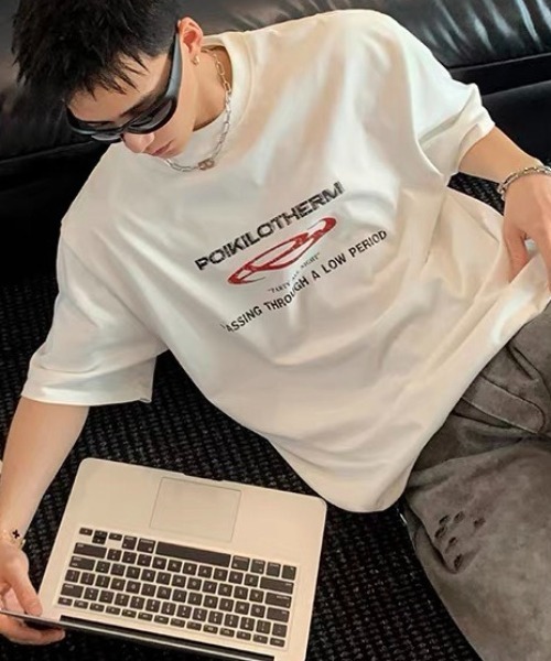 link lot(リンクロット)の「ピグメントヴィンテージライク ロゴTシャツ(Tシャツ/カットソー・メンズ・ブラック/グレー/ホワイト・M/L)」の9枚目の写真
