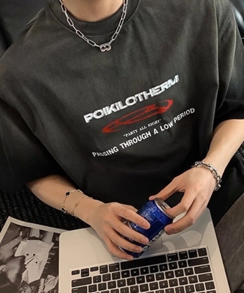 link lot(リンクロット)の「ピグメントヴィンテージライク ロゴTシャツ(Tシャツ/カットソー・メンズ・ブラック/グレー/ホワイト・M/L)」の14枚目の写真