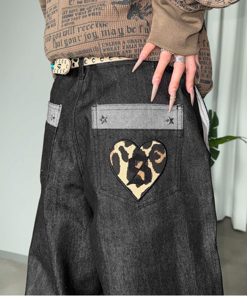 sedacle（セダクル）の「フロントタックリジットデニム２（デニムパンツ・メンズ・インディゴブルー/レオパード/ブラック・LARGE/MEDIUM/SMALL）」の7枚目の写真