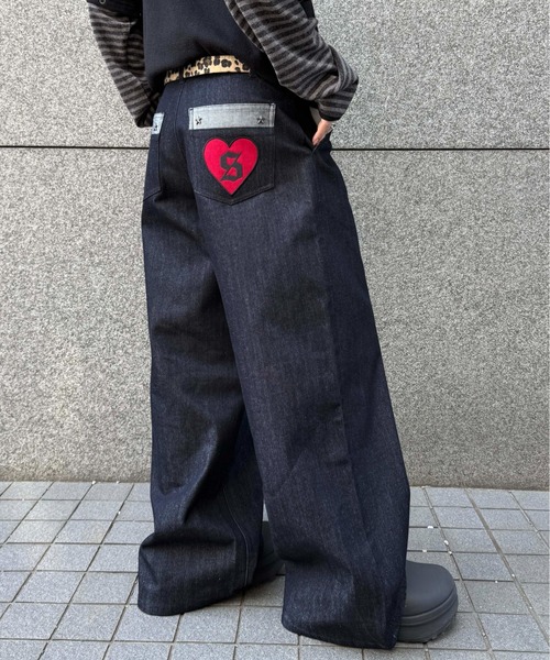 sedacle（セダクル）の「フロントタックリジットデニム２（デニムパンツ・メンズ・インディゴブルー/レオパード/ブラック・LARGE/MEDIUM/SMALL）」の20枚目の写真