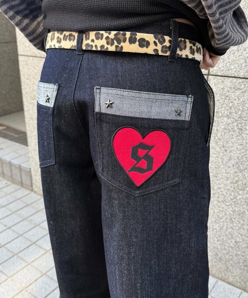 sedacle（セダクル）の「フロントタックリジットデニム２（デニムパンツ・メンズ・インディゴブルー/レオパード/ブラック・LARGE/MEDIUM/SMALL）」の6枚目の写真