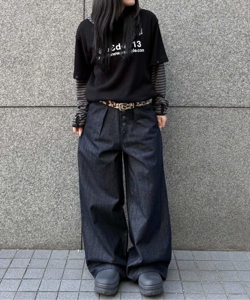 sedacle（セダクル）の「フロントタックリジットデニム２（デニムパンツ・メンズ・インディゴブルー/レオパード/ブラック・LARGE/MEDIUM/SMALL）」の21枚目の写真