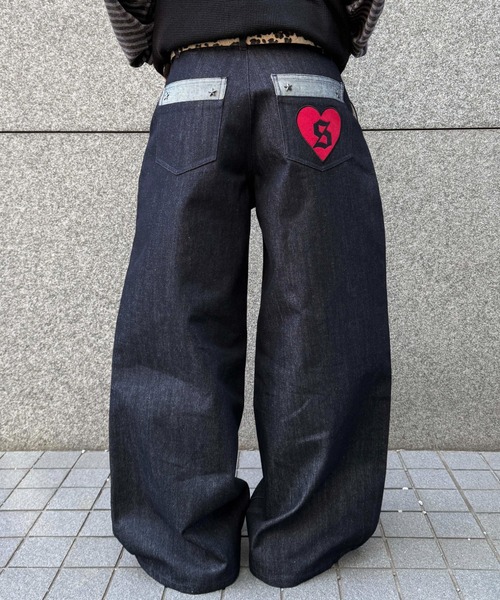sedacle（セダクル）の「フロントタックリジットデニム２（デニムパンツ・メンズ・インディゴブルー/レオパード/ブラック・LARGE/MEDIUM/SMALL）」の18枚目の写真