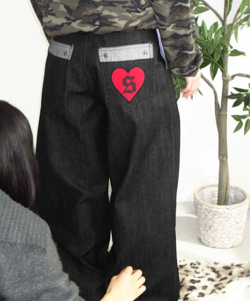 sedacle（セダクル）の「フロントタックリジットデニム２（デニムパンツ・メンズ・インディゴブルー/レオパード/ブラック・LARGE/MEDIUM/SMALL）」の4枚目の写真
