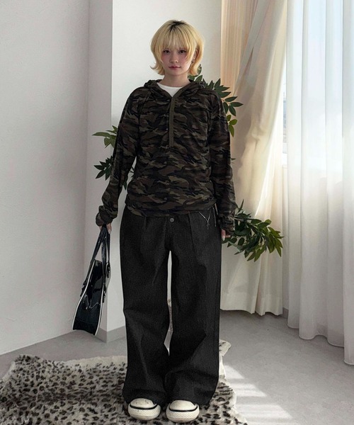 sedacle（セダクル）の「フロントタックリジットデニム２（デニムパンツ・メンズ・インディゴブルー/レオパード/ブラック・LARGE/MEDIUM/SMALL）」の12枚目の写真