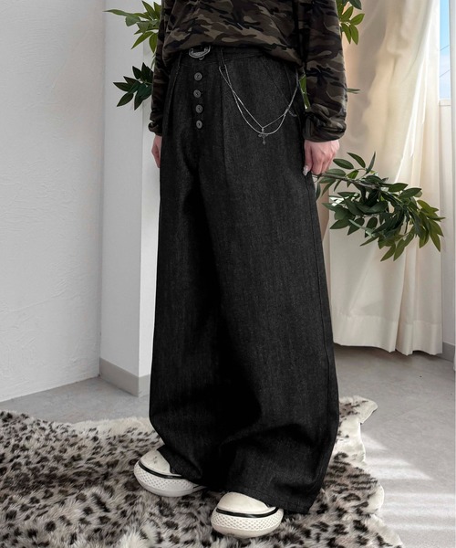 sedacle（セダクル）の「フロントタックリジットデニム２（デニムパンツ・メンズ・インディゴブルー/レオパード/ブラック・LARGE/MEDIUM/SMALL）」の9枚目の写真